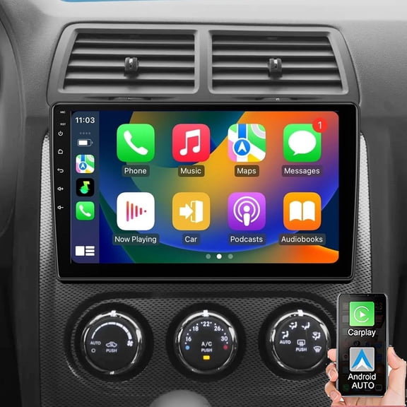 Gsuatey Car Stereo Radio for Dodge Ram Avenger Charger Challenger 2007-2014, for Jeep Wrangler Commander Compass Patriot 2008-2017, for Chrysler 300C 200 2007-2016 with Wireless CarPlay Android Auto