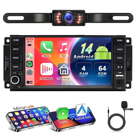 Gsuatey Car Stereo Radio for Jeep Wrangler Grand Cherokee Compass,for Dodge Journey Ram Challenger,for Chrysler 300C Sebring Aspen with Wireless CarPlay Android Auto 7" Touch Screen GPS Bluetooth