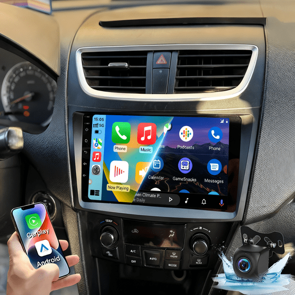 Gsuatey Car Stereo Radio for Suzuki Swift 2010-2016, Android 15 9in Touch Screen Car Stereo w/Wireless Carplay Android Auto GPS WiFi Bluetooth FM/RDS SWC AHD Backup Camera, 2+64G