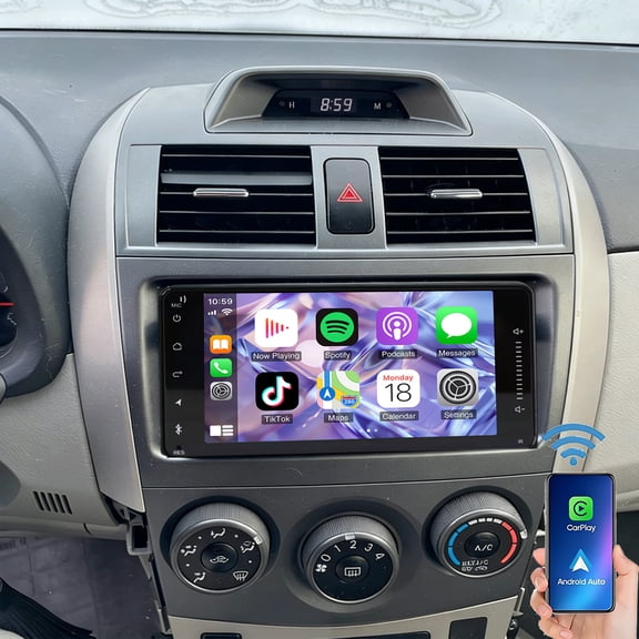 Gsuatey Car Stereo Radio for Toyota Corolla 2009-2013 with 7'' IPS HD Touchscreen/Wireless CarPlay/Android Auto/GPS Navigation/FM/Bluetooth/WiFi/FM/1080P Backup Camera