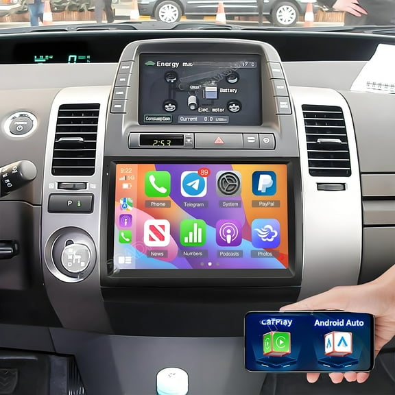 Gsuatey Car Stereo Radio for Toyota Prius 2003-2009, with Wirless Carplay & Android Auto 9 Inch HD Touchscreen Android 14 Head Unit, GPS, SWC, WiFi & Bluetooth