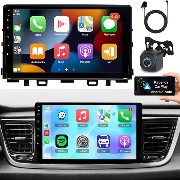 Gsuatey Car Stereo for Kia Rio 2018-2023,9 inch Touchscreen Car Radio,GPS Navigation with Carplay Android Auto, Dash Multimedia Player