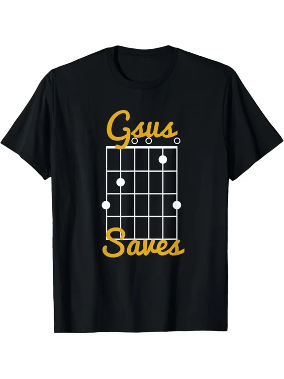 Gsus Saves Jesus Guitar Player Christian Graphic Design For Everyday Style T-Shirt, Size S-5XL