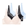 thumbnail image 1 of Gswybco 3PC Seamless Bras for Women Plus Size Lace Underwear Solid Color Everyday Brassiere Breathable Full Coverage Wireless Bras, 1 of 5