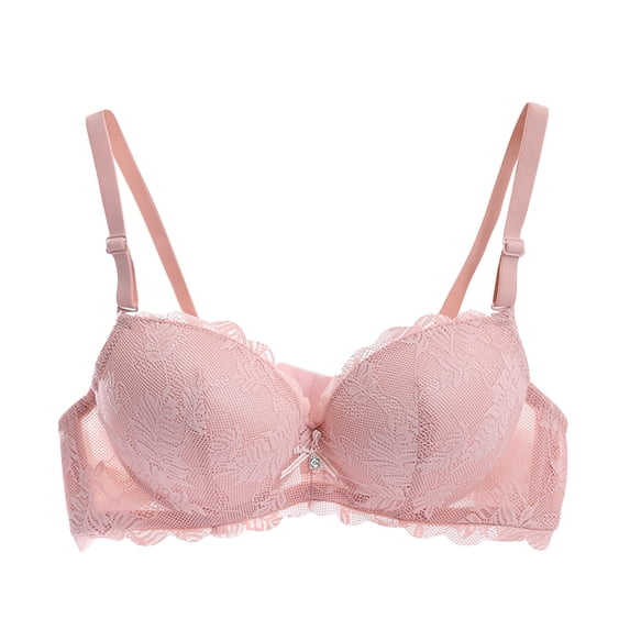 Gswybco Daily Bras for Women Push Up Supportive Strap Wrap Bras Solid Color Lace Patchwork Bras Embroidered Gloss Strappy Adjustable Bras