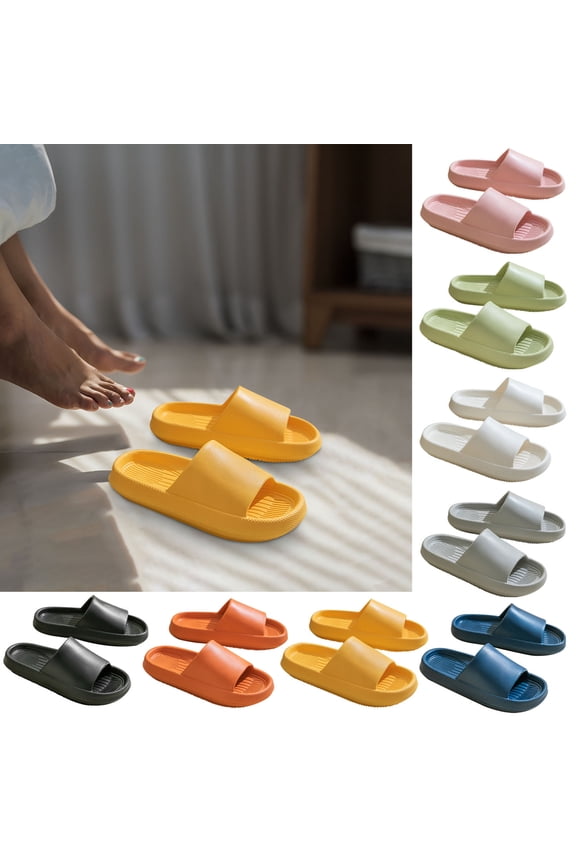 Shower Slippers For Women and Men Skidproof Summer Slippers Thick Sole Bathroom Shoes Soft-Soled House Slippers Indoor Outside Beach Slippers