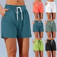 thumbnail image 1 of Gswybco Summer Gym Shorts for Women with Drawstring Casual Elastic Waist Workout Shorts Solid Color Sporty Running Shorts with Pockets, 1 of 7