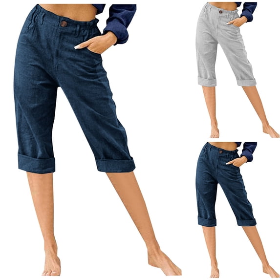 Gswybco Summer Shorts for Women Trendy Casual High Waist Straight Leg Knee Length Workout Shorts Loose Solid Color Athleisure Going Out Shorts with Pockets