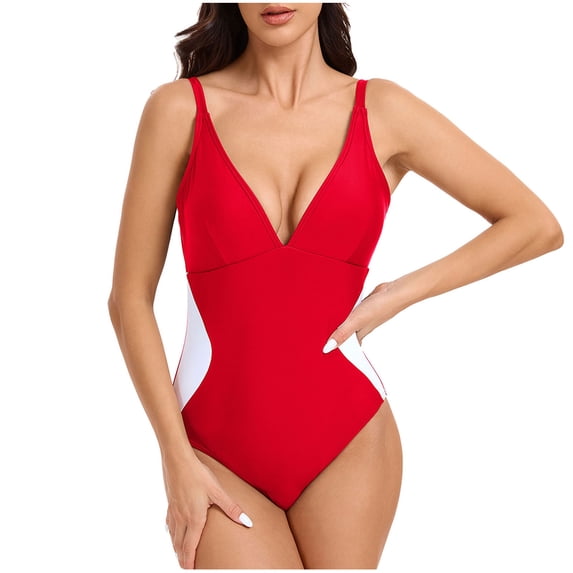 Gswybco Summer Swimsuits for Women Period Swimwear 1 Piece Backless Bathing Swimwear Tight Fitting and Gathering Swimwear Beachwear with Chest Cushion