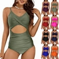thumbnail image 1 of Gswybco Summer Swimsuits for Women Period Swimwear 1 Piece Pleated Bathing Swimwear Strappy Adjustable Swimwear Beachwear with Chest Cushion, 1 of 7