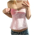 thumbnail image 1 of Gswybco Summer Tube Tops for Women Lace Drawstring Strapless Bandeau Tops Party Going Out Yoga Exercise Chest Wrap Tank Blouse, 1 of 6