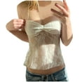 thumbnail image 1 of Gswybco Summer Tube Tops for Women Lace Drawstring Strapless Bandeau Tops Party Going Out Yoga Exercise Chest Wrap Tank Blouse, 1 of 6