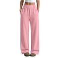 thumbnail image 1 of Gswybco Sweatpants for Women Athleisure Straight Leg Jogging Pants Loose Elastic Waist Workout Pants with Pockets, 1 of 6
