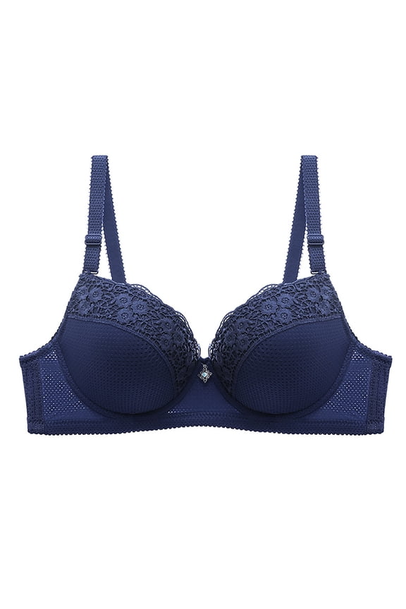 Wireless Bras for Women Solid Color Embroidered Glossy Bras Comfortable Strappy Adjustable Strap Wrap Bras Backless Seamless Push Up Daily Bras