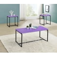 thumbnail image 1 of Gt 3 Piece Violet Carbon Fiber Wrap Coffee Table and End Table Set,Purple Metal Furniture Primary Living Space Tables, 1 of 5
