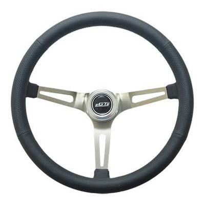 GT Performance Steering Wheel Retro Leather Stainless Spokes GT Performance Steering Wheel Retro Leather Stainless Spokes