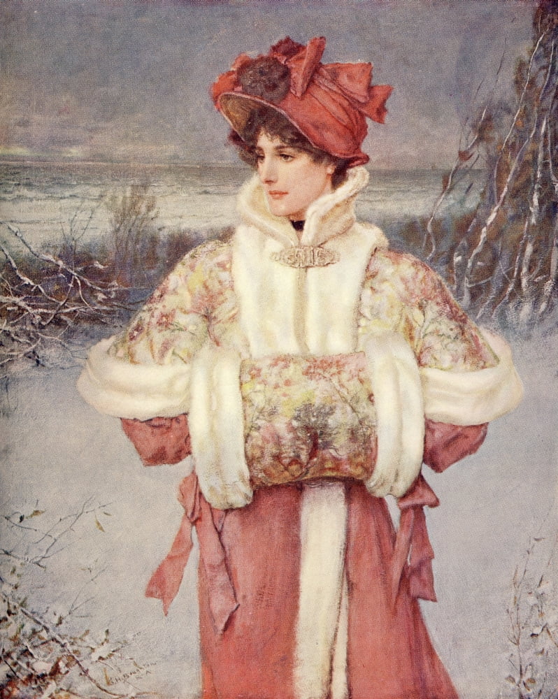 Gt Pics in Prvte Galleries 1905 Lady of the Snows 1896 Canvas Art - GH Boughton (18 x 24)