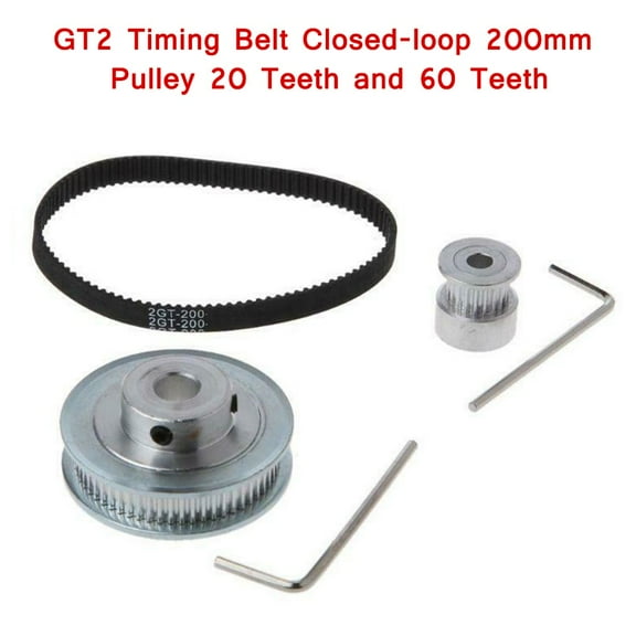 Gt2 Timing Belt Closed Loop 200Mm Pulley 20 Teeth & 60 Teeth Fit For 3D Printer
