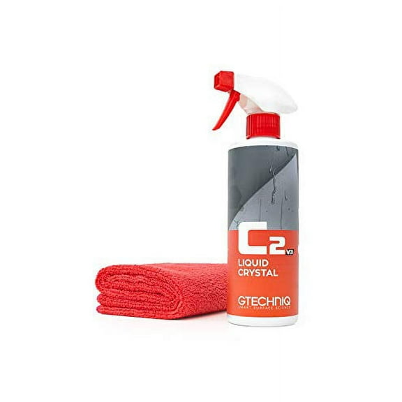 Gtechniq - C2v3 Liquid Crystal Revolutionary Easy Spray-On Polish; Repels Dirt and Provides UV Ray Protection With A Glass-Like Finish (500 ml) + Free Microfiber Towel