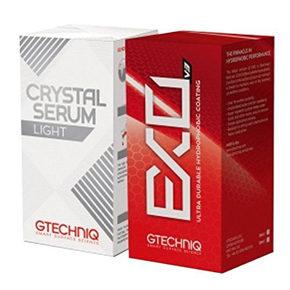 Gtechniq - EXOv4 & Crystal Serum Light Bundle - Ceramic Coating to Protect Your Paint, Add Gloss, Resist Swirls, Repel Dirt and Contaminants, Ultra-Durable, High Gloss, Slick Feeling (30 milliliters)