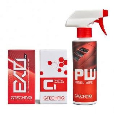 Gtechniq Panel Wipe, C1 Crystal Lacquer and EXO Ultra Durable Hydrophobic Coating Kit 50ml