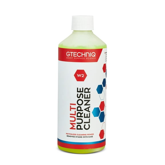 Gtechniq W2 Multi-Purpose Cleaner for Cars, 17 fl oz | Effectively Removes Stubborn Food, Pen and Soil Stains from All Surfaces, Works on Carpet, Tires, Engine Bays and Fabric