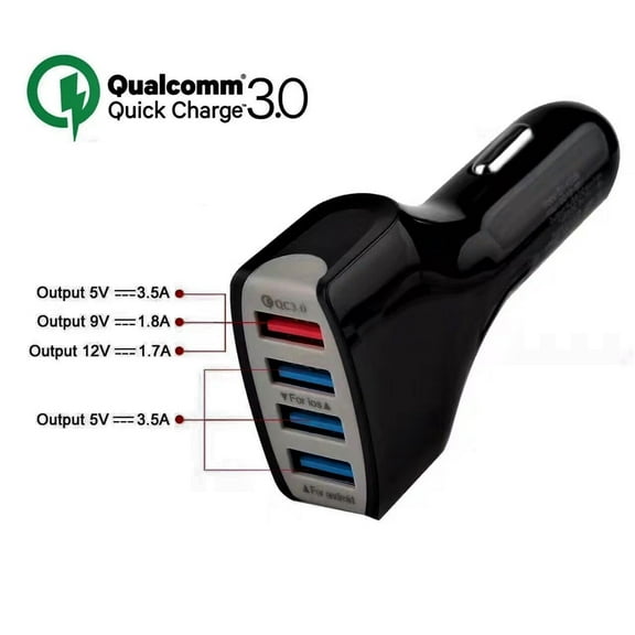 Gtekpros Car Charger - Qualcomm Quick Charge Multi-Port USB Fast Car Charger Adapter