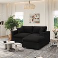 thumbnail image 1 of Gtilzria Cloud Modular Sectioanl Sofa Couch, Comfy Modern Sectioanl Cloud Couch L-shaped Modular Down Filled Sofa with Ottoman for Living Room Apartment Office, Black, 1 of 17