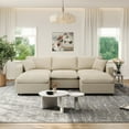 thumbnail image 1 of Gtilzria Cloud Modular Sectioanl Sofa Couch, Comfy Modern Sectioanl Cloud Couch U-shaped Modular Down Filled Sofa with Ottoman for Living Room Apartment Office, Beige, 1 of 18