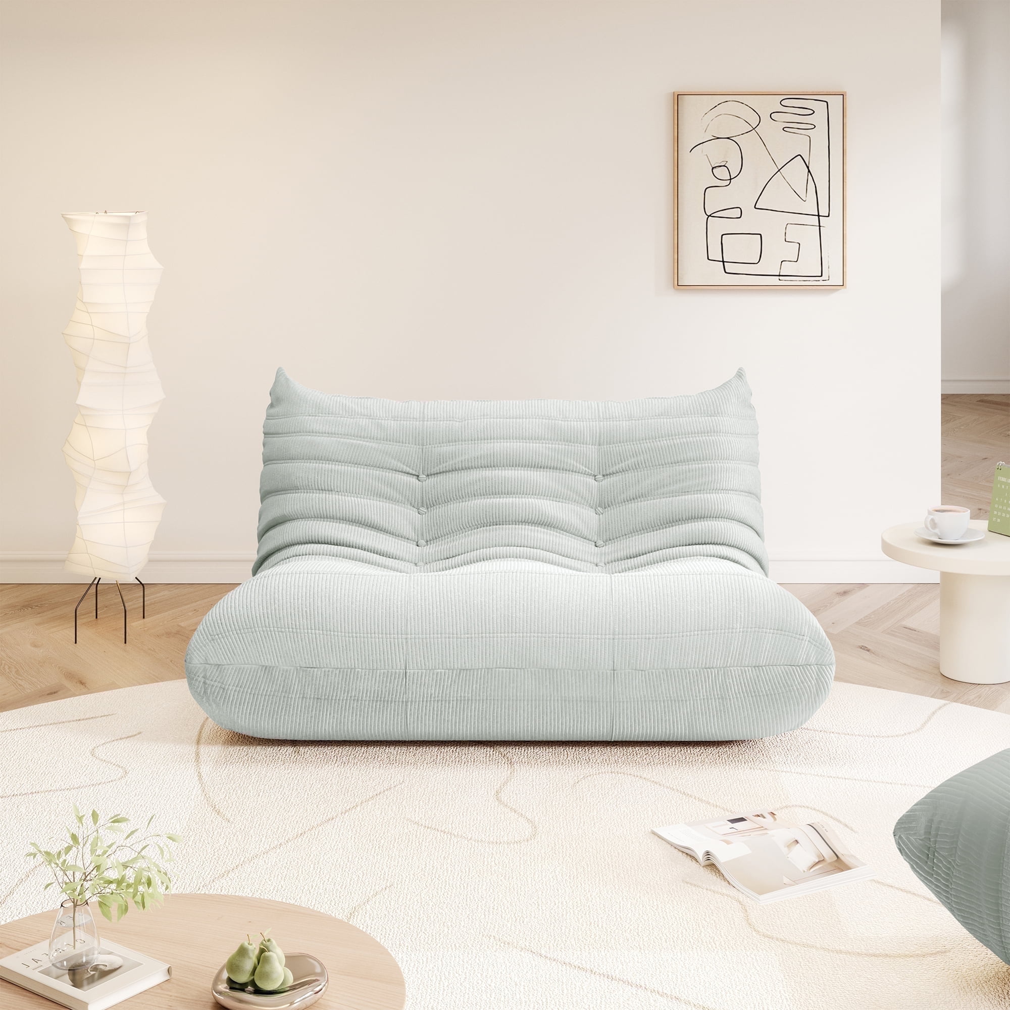 Gtilzria Lazy Sofa Comfortable Bean Bag Chair for Adults Floor Couch for Living Room, Bedroom, Corduroy, Green