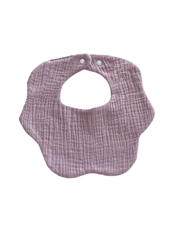 Baby Bibs Petal Shape Soft Absorbent Infant Drool Bibs with Adjustable Snaps for Newborns 0-24 Months Light Purple 0-1 Years