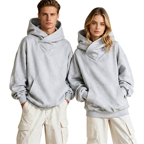 Gtoiithly Boys Girls Solid Casual High Neck Pocket Long Sleeve Hoodie Sweatshirt Pullover Soft Comfortable Everyday Wear 2-Grey XL