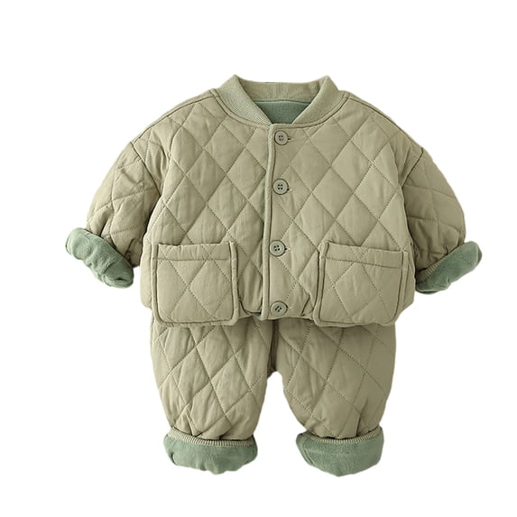 Gtoiithly Boys Outfits 2 Piece Set Casual Long Sleeve Jacket And Pants Comfy Fall Clothes For Toddler Green 3-4 Years