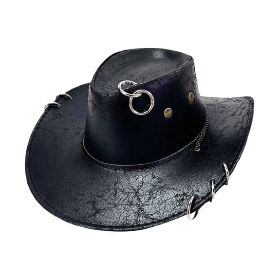 Gtoiithly Cowboy Hat for Women Men Retro Western Wide Brim Hats for Outdoor Work and Travel Sunscreen Caps BK1
