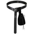 thumbnail image 1 of Gtoiithly Medieval Belt&Pouch Faux Leather Pirate Waist Bag for Larp Retro Viking Costume Medieval Belt Black-2 One Size, 1 of 7
