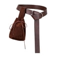 thumbnail image 1 of Gtoiithly Medieval Belt&Pouch Faux Leather Pirate Waist Bag for Larp Retro Viking Costume Medieval Belt Brown-1 One Size, 1 of 7