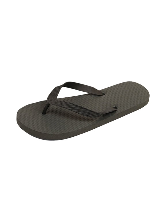 Men's Waterproof Flip Flop Sandals Fashionable and Versatile Flip-Flop Beach Non- Slippers for Indoors Backyard and Outdoors Black L