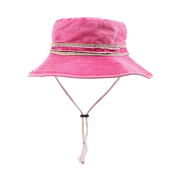 Gtoiithly Mens Bucket Hat Unisex Washed Denim Fisherman Hat, Summer Fashion Sun Cap for Outdoor Hiking, Casual Daily Wear and Travel Activities Hot Pink