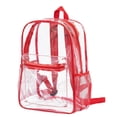 thumbnail image 1 of Gtoiithly School Clear Backpack for Teens Start Season Transparent Schoolbag Large Capacity Outdoor Backpack Transparent PVC Backpack Red L, 1 of 3