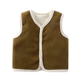 thumbnail image 1 of Gtoiithly Toddler Baby Boy Girl Vest Little Kids Sleeveless Button Down Cardigan Jacket Outerwear Casual Loose Waistcoat for Kids Brown 3-6 Months, 1 of 4
