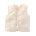 thumbnail image 1 of Gtoiithly Toddler Baby Boy Girl Vest Little Kids Sleeveless Button Down Cardigan Jacket Outerwear Casual Loose Waistcoat for Kids White 12-18 Months, 1 of 8