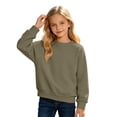 thumbnail image 1 of Gtoiithly Toddler Boy Girl Crewneck Sweatshirt Shirt Long Sleeve Pullover T-shirts Solid Color Clothes Army Green 6-7 Years, 1 of 4