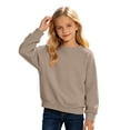 thumbnail image 1 of Gtoiithly Toddler Boy Girl Crewneck Sweatshirt Shirt Long Sleeve Pullover T-shirts Solid Color Clothes Brown 3-4 Years, 1 of 4