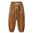 thumbnail image 1 of Gtoiithly Toddler Girls Boys Pants Athletic Active Jogger Pants Sweatpants Thick Winter Warm Long Bottoms Trousers Brown 5-6 Years, 1 of 6