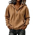 Gtoiithly Women Hoodies Cozy Corduroy Relaxed Long Sleeve Lined ...