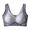thumbnail image 1 of Gtoiithly Women's Bra Ladies Back Lift Top Support Seamless Underwear Fixed Cup Pair Of Breasts Sagging Folding Vest Bra Everyday Bras Blue M, 1 of 4