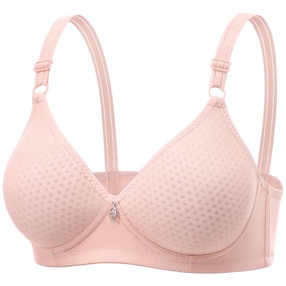 Gtoiithly Women's Breathable Mesh Comfort Bra, Adjustable Straps, Lightweight & Supportive for All-Day Wear Pink 40