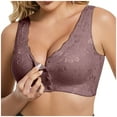 thumbnail image 1 of Gtoiithly Women's Lace Nursing Bra, Front Closure Wireless Bralette for Seamless Breastfeeding & Postpartum Support Purple XXXXL, 1 of 4