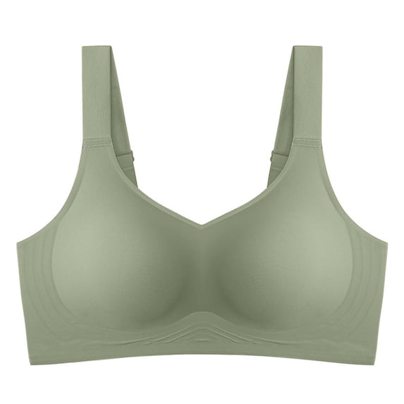 Gtoiithly Women's Push-Up Soft Support Wireless Bra, Seamless Cami Bralette for Yoga & Light Workout Green M