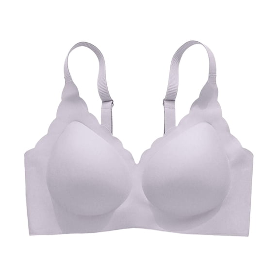 Gtoiithly Women's Seamless Wireless Push Up Bra, Adjustable Back Smoothing Comfort Bralette b1-Purple XXL
